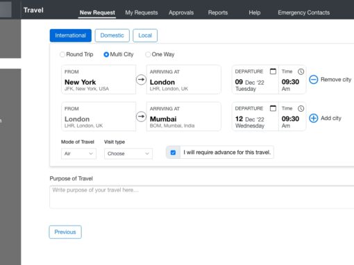 Travel Management - Travel Plan multi city