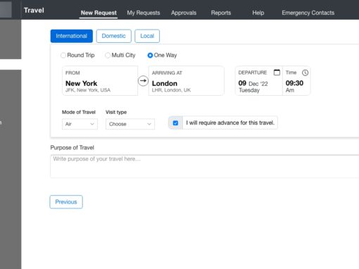 Travel Management - Travel Plan one way